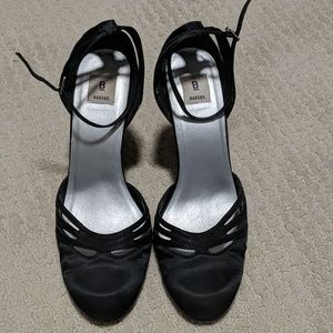 Baker's black satin pumps